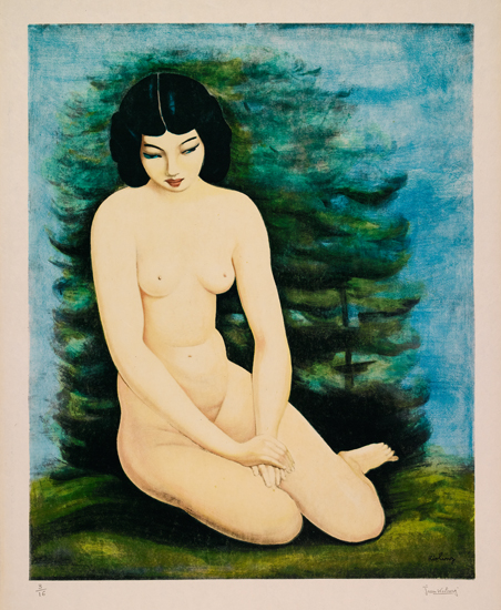 Appraisal: MO SE KISLING after Nu assise Color lithograph on Japon