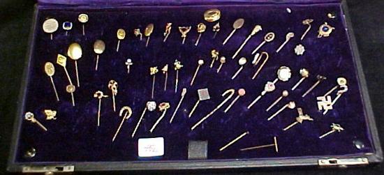 Appraisal: Fifty three costume jewelry stick pins some with stones two