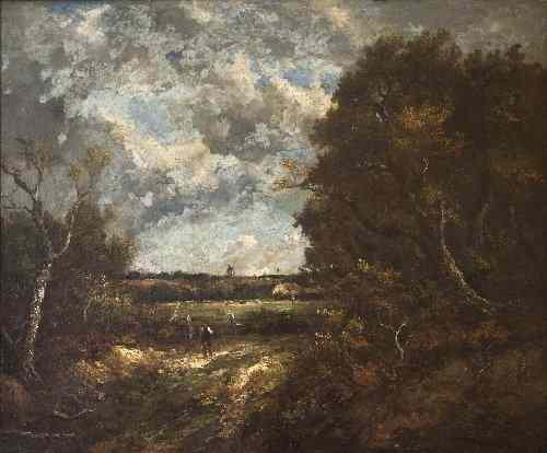 Appraisal: Follower of John ConstableFigures on a Wooded Pathsigned lower right