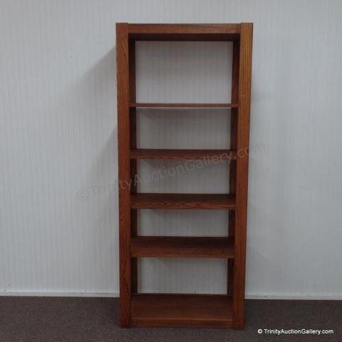 Appraisal: Oak Display Shelf Unit w Adjustable Shelves Includes adjustable shelves