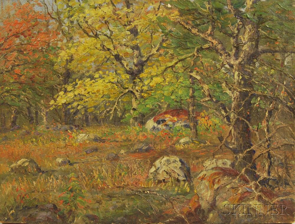 Appraisal: Theodore Victor Carl Valenkamph American - Autumn Landscape Signed T