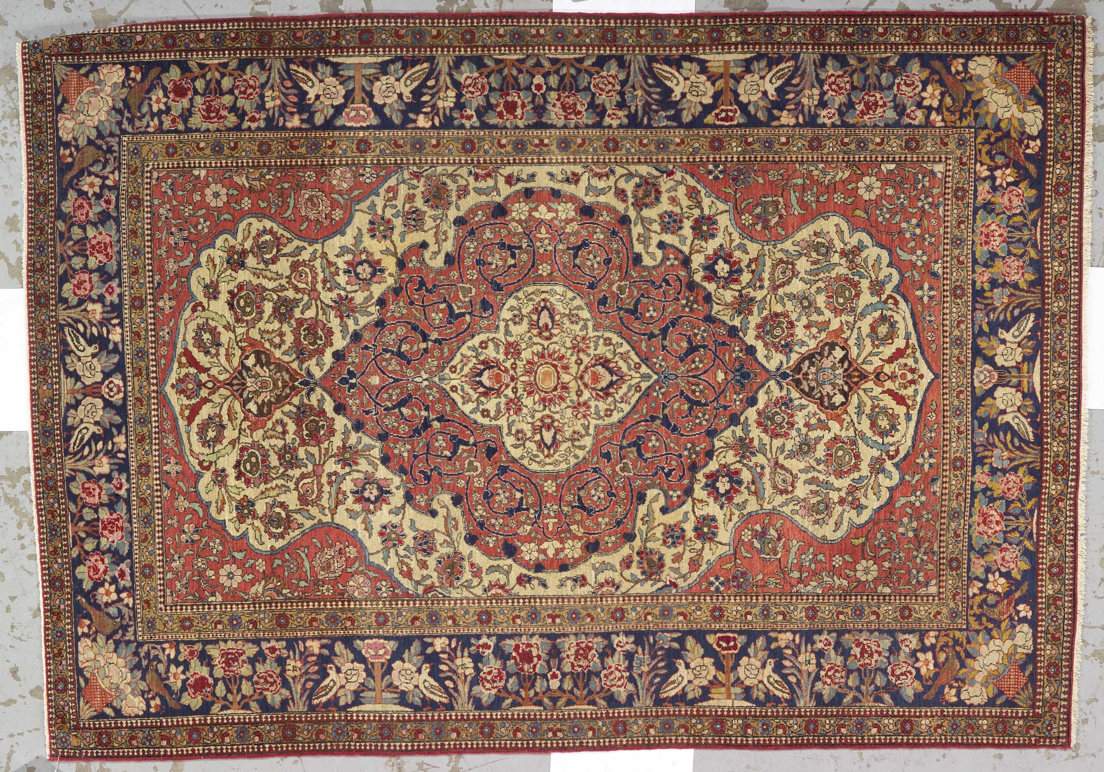 Appraisal: An Isphahan rug South Central Persiacirca size approximately ft in