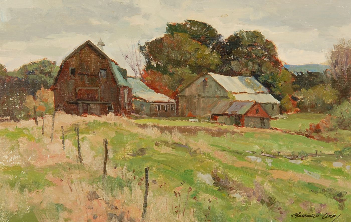 Appraisal: BERNARD COREYAmerican - New England farm scene Signed lower right