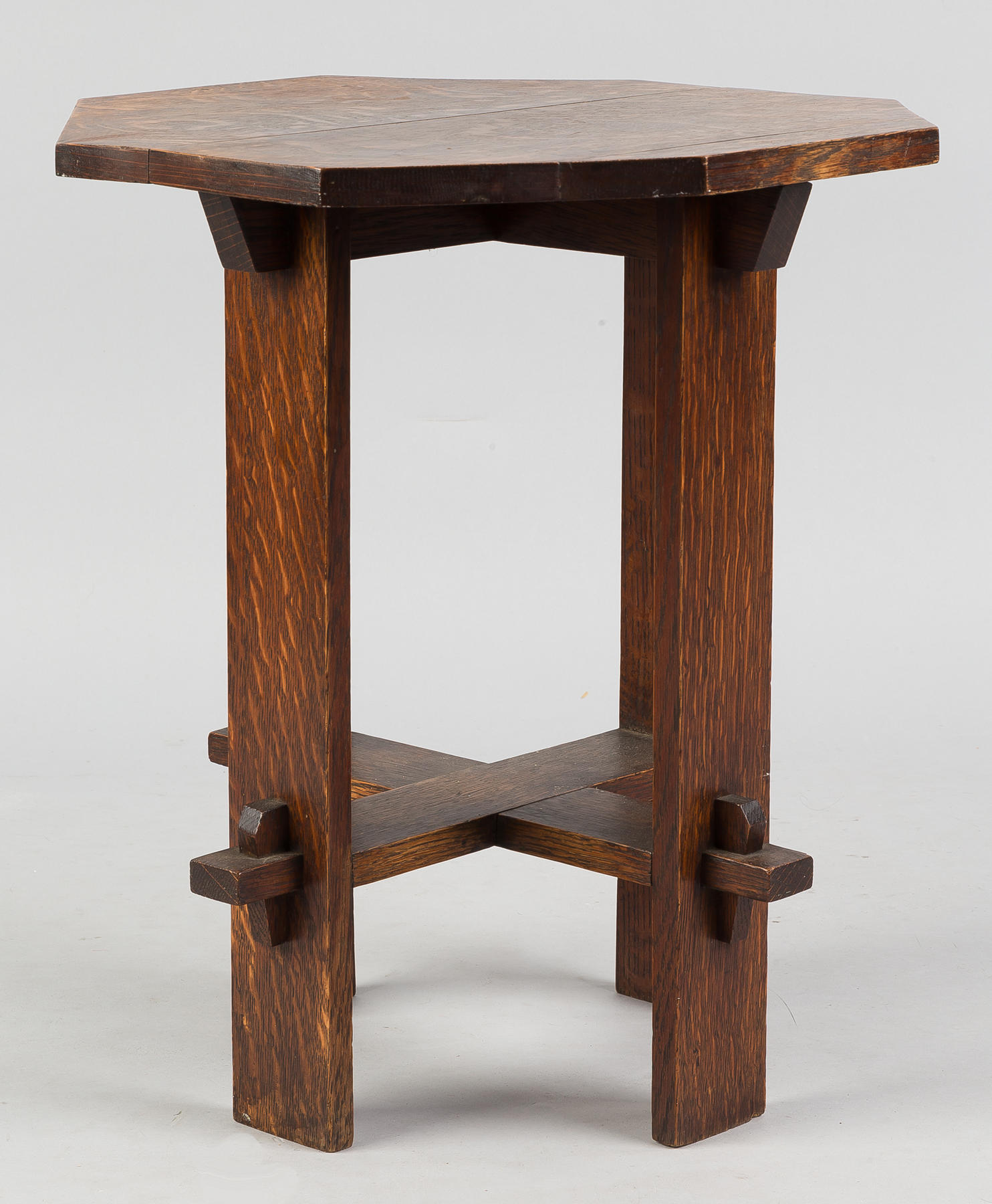 Appraisal: Style of Limbert Taboret Table Quarter sawn oak thru-tenon and