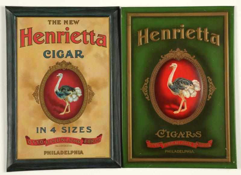 Appraisal: Lot of Tin Henrietta Cigar Ostrich Signs Circa to with