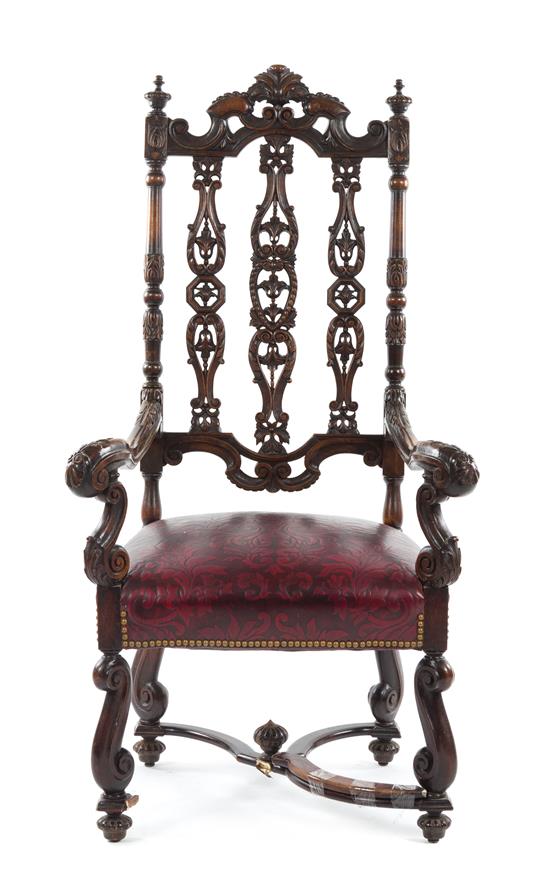 Appraisal: Sale Lot A Baroque Style Armchair th th century the