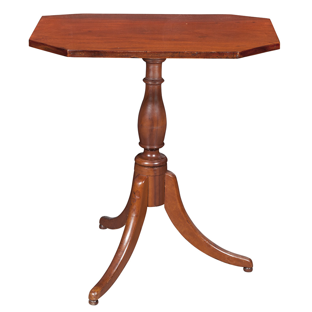 Appraisal: Federal Mahogany Tilt-Top Tripod Stand Early th century The rectangular