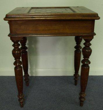 Appraisal: A Victorian walnut and beech games table the sliding chess