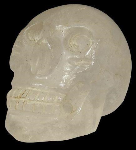 Appraisal: Carved quartz crystal memento mori th c in the form