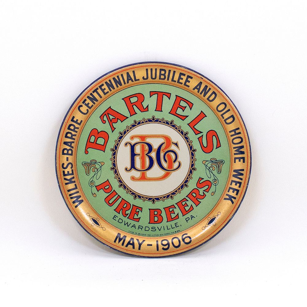 Appraisal: Bartels Centennial Jubilee Tip Tray Reference n a Brewery Bartel