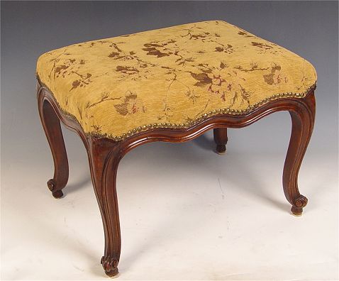 Appraisal: th C FRENCH TABOURET Molded frame with serpentine skirt ''