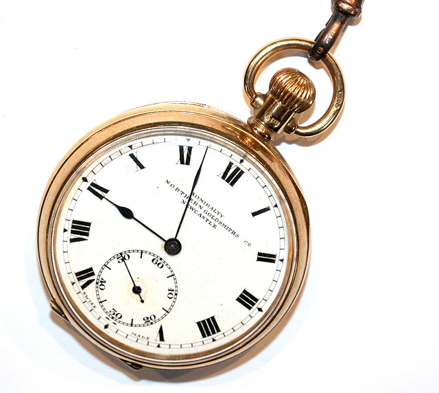 Appraisal: A CT GOLD POCKET WATCH top wind white enamel dial