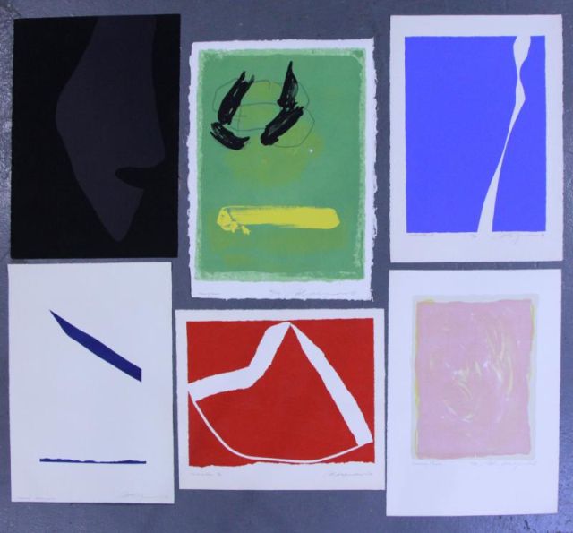 Appraisal: Adja Yunkers Lot of Abstract Lithographs P All pencil signed