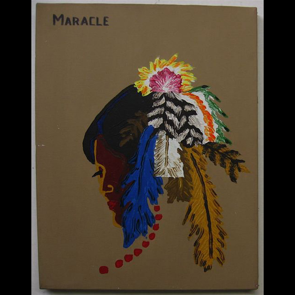 Appraisal: NATIVE WOMAN CLIFFORD MARACLE - CANADIAN OIL ON CANVAS UNFRAMED