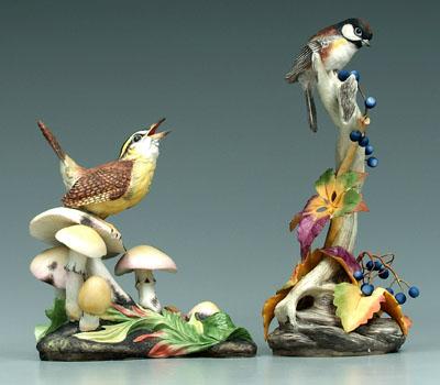 Appraisal: Two Boehm bird figurines chestnut backed chickadee with Virginia creeper