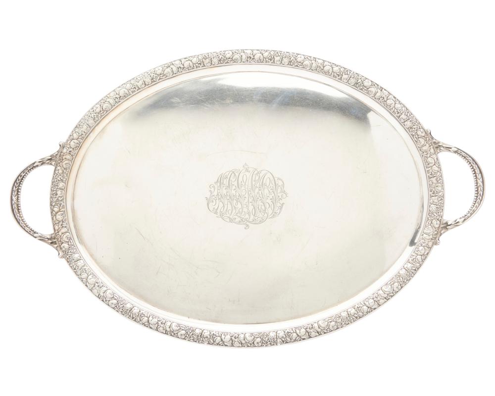 Appraisal: Tiffany Co Silver Two Handled Tray New York inscribed November