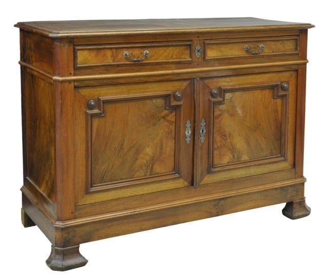 Appraisal: French Louis Philippe period figured walnut sideboard mid th c