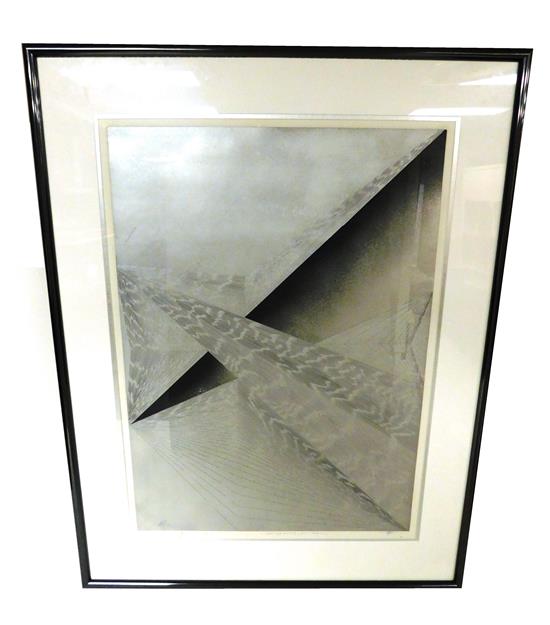 Appraisal: Volkmar Haase German - Diagonal abstract metallic drawing on board