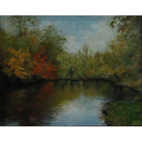 Appraisal: Doug Smith The Pond early autumn landscapeoil on boardsigned lower