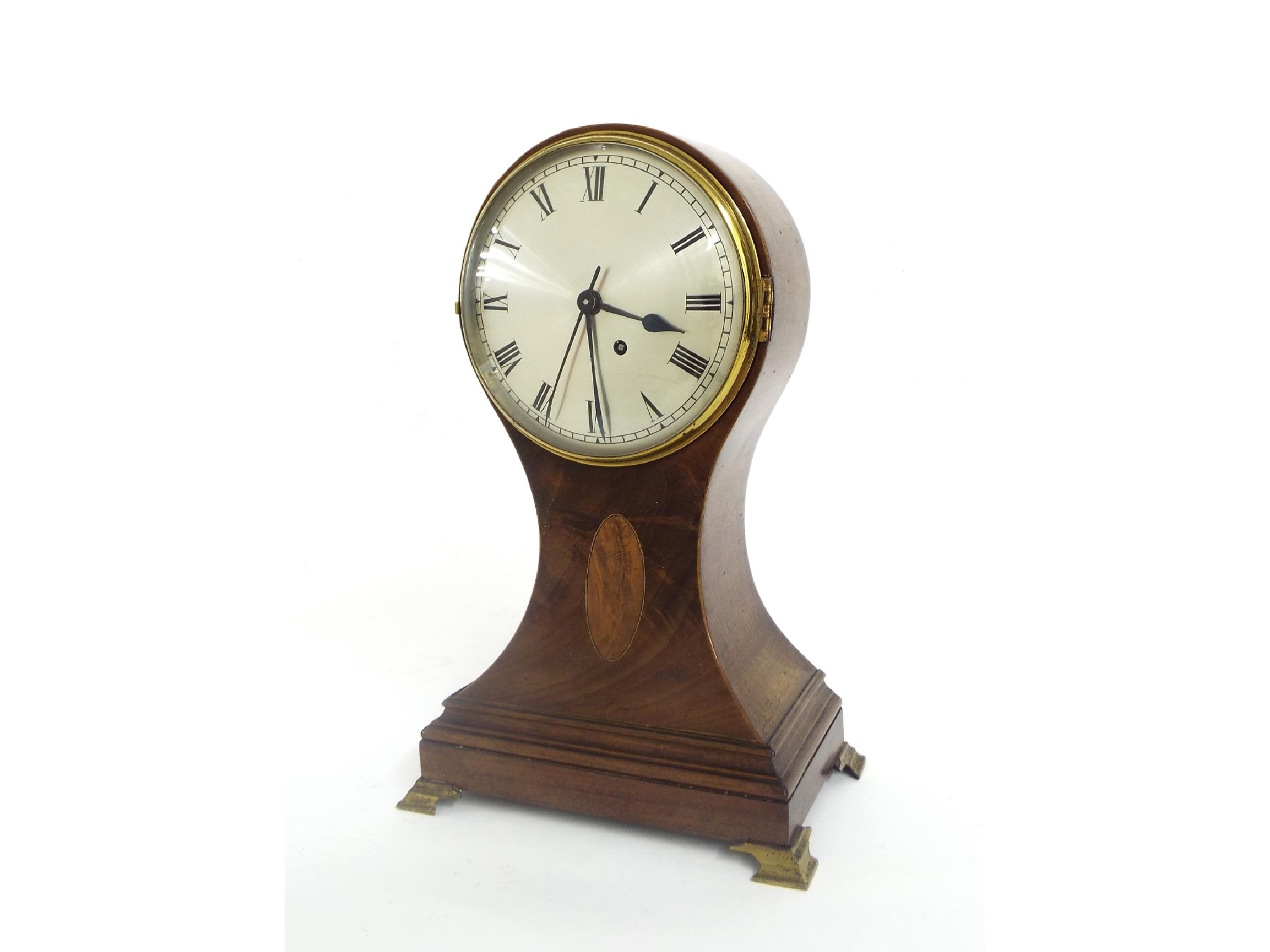 Appraisal: Mahogany single train balloon mantel clock the silvered circular dial