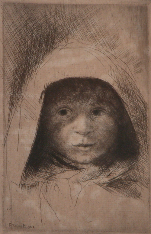 Appraisal: Portrait D'Enfant Frilaut Intaglio x inches of Signed and dated