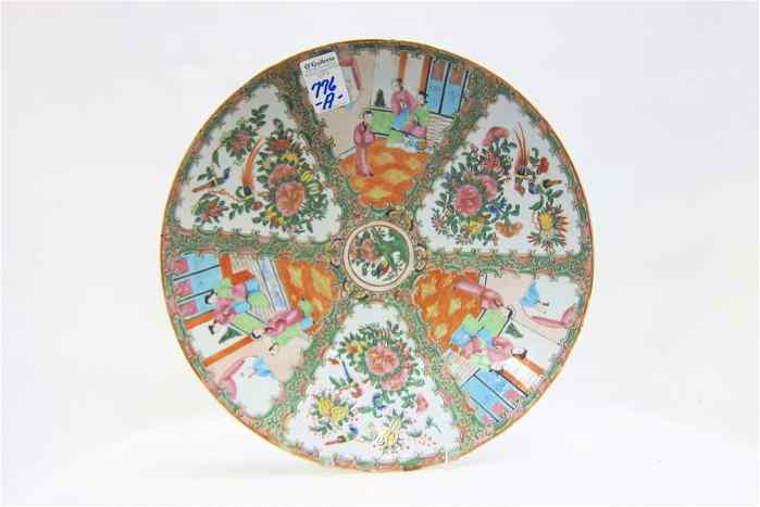 Appraisal: CHINESE ROSE CANTON MANDARIN PORCELAIN CHARGER hand painted with figures