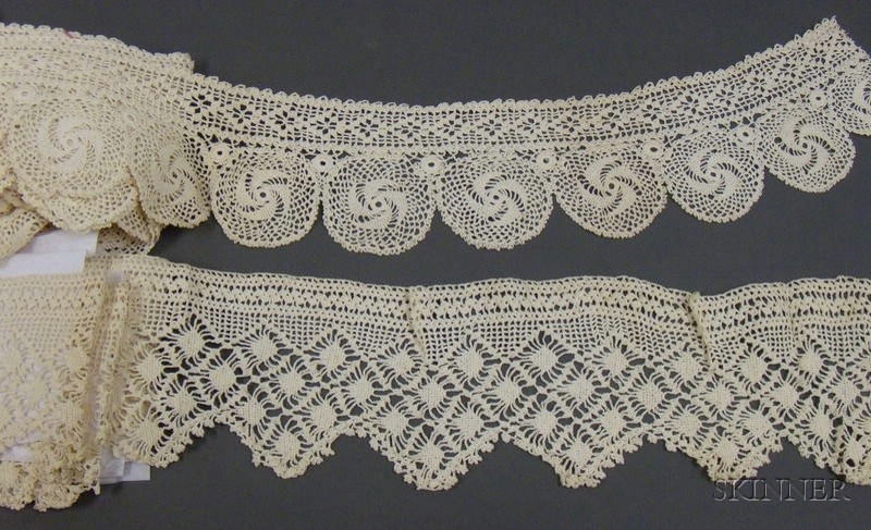 Appraisal: Two Lengths of Irish Crochet Lace Edging th century Provenance