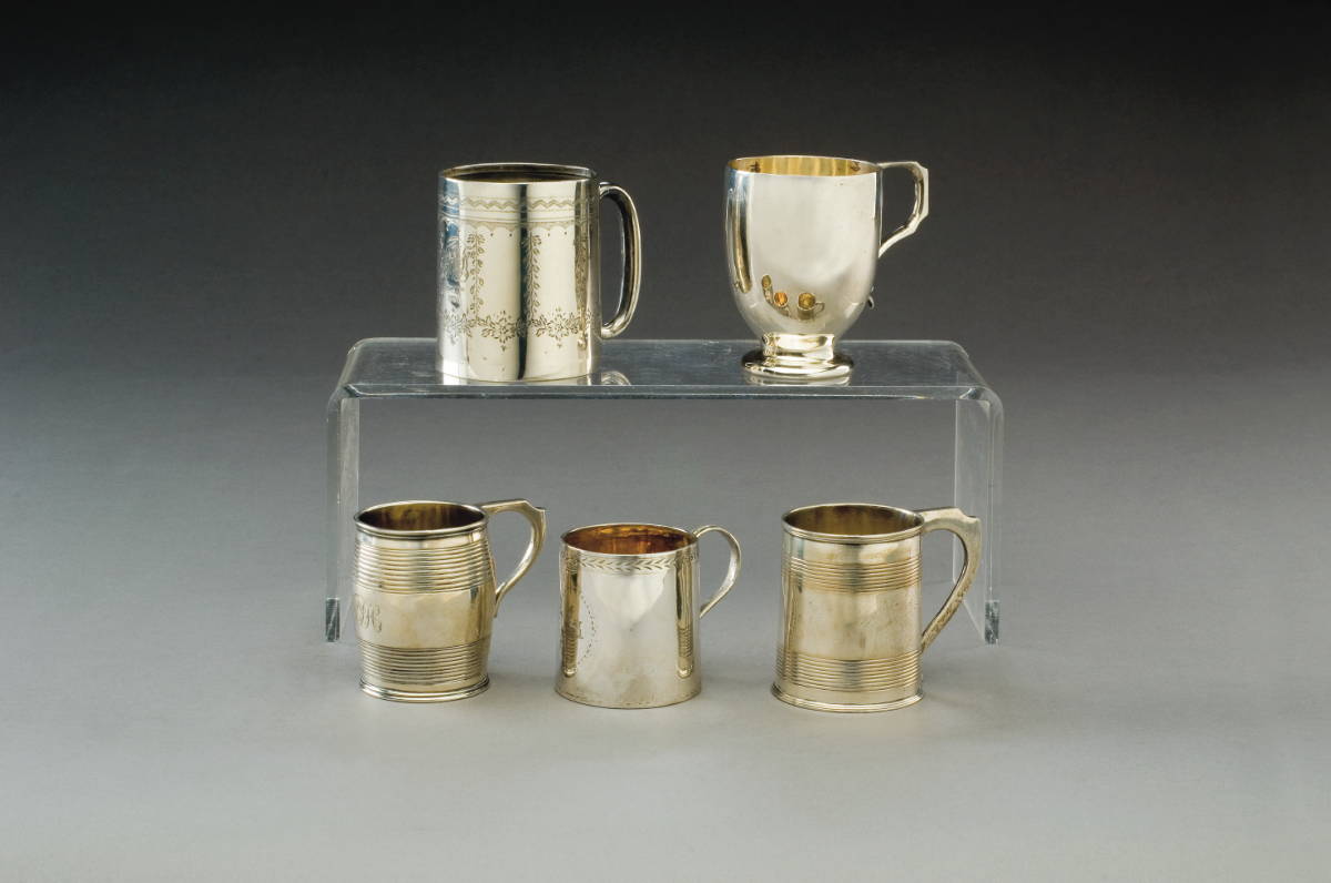 Appraisal: FIVE ENGLISH SILVER CHILDREN'S CUPS LONDON AND BIRMINGHAM LATE EIGHTEENTH-EARLY