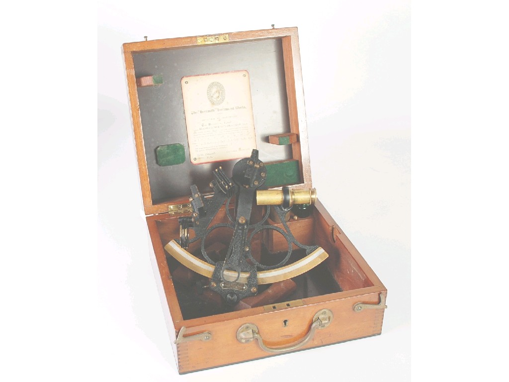 Appraisal: HEZZANITH MID TWENTIETH CENTURY SEXTANT with brass and silver coloured