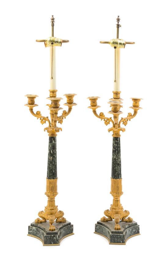 Appraisal: Sale Lot A Pair of Empire Style Gilt Bronze and