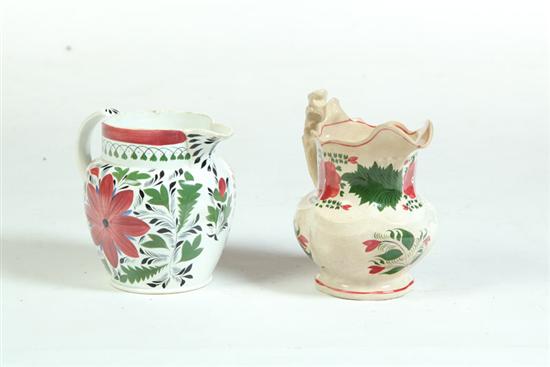 Appraisal: TWO GAUDY PITCHERS England st half- th century Both with