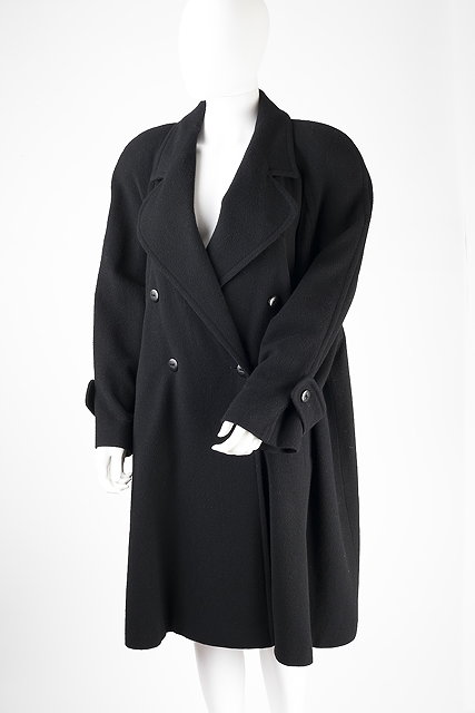 Appraisal: A black wool s KL by Karl Lagerfeld double-breasted coat