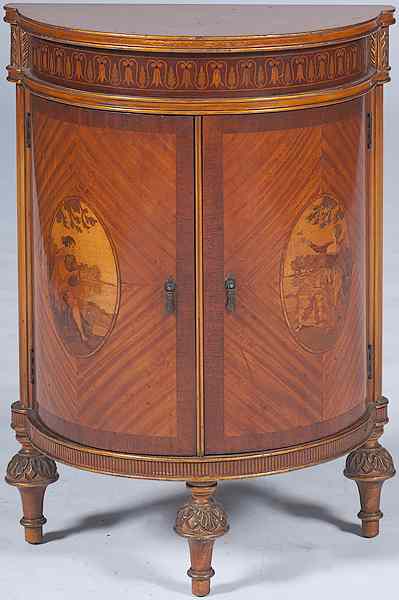 Appraisal: English Adam-style Cabinet English th century an Adam-style demilune cabinet