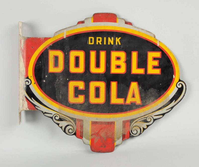 Appraisal: Double Cola Flange Sign This Double Cola flange sign has