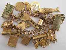 Appraisal: A yellow metal tests carat gold charm bracelet with approx