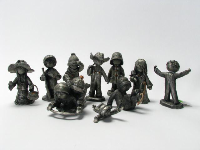 Appraisal: Group of Hudson Pewter Figurines most signed Walli ten pieces