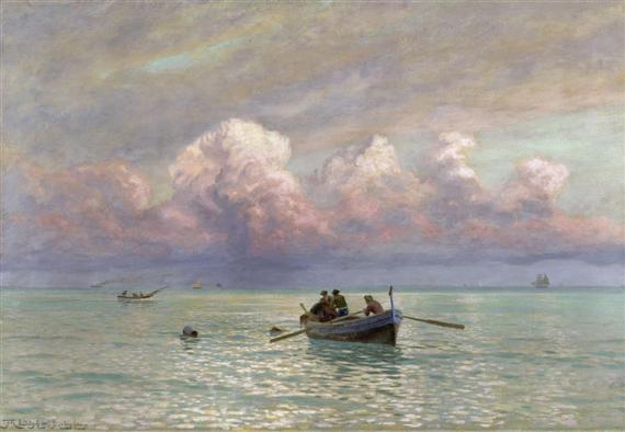 Appraisal: KLEUDGEN FRITZ VON W rzburg - Bodighera Fishermen at sea