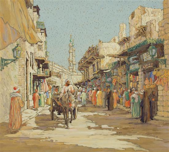 Appraisal: ELEANOR PARKE CUSTIS American - Cairo Street Scene gouache and