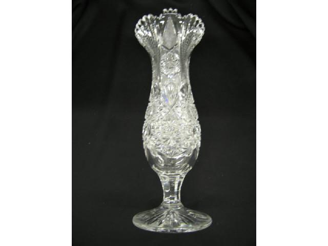 Appraisal: Brilliant Period Cut Glass Trumpet Vase heavily cut