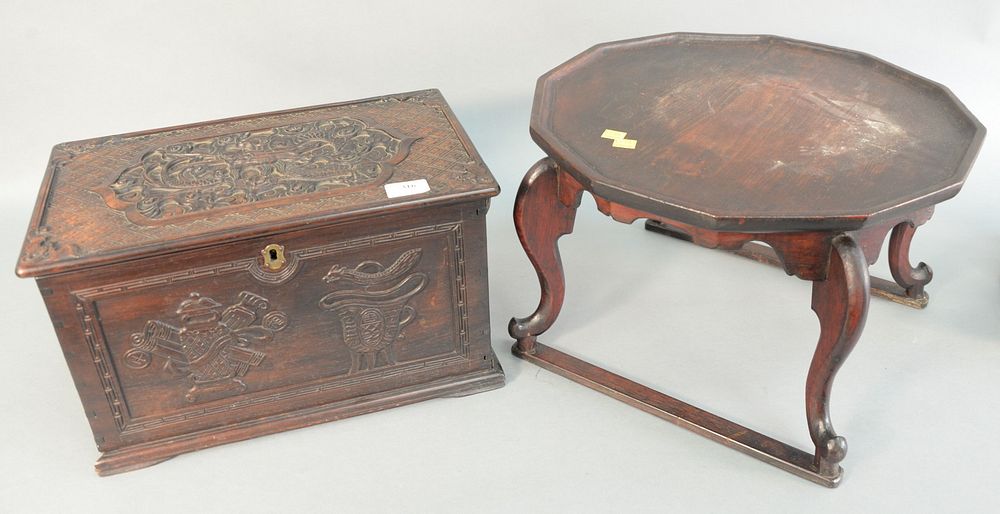 Appraisal: Two piece lot to include Chinese stand with octagonal top