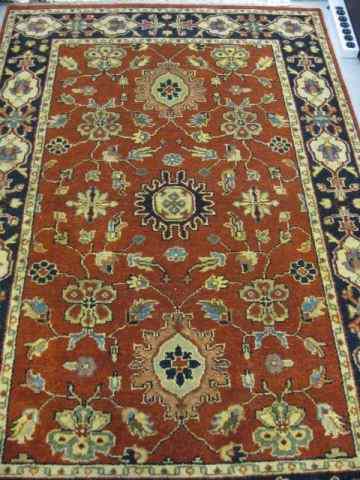 Appraisal: Mahal Persian Handmade Rug flowering vine design salmon field '