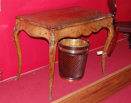 Appraisal: VICTORIAN FIGURED WALNUT AND MARQUETRY CENTRE TABLE CIRCA with gilt