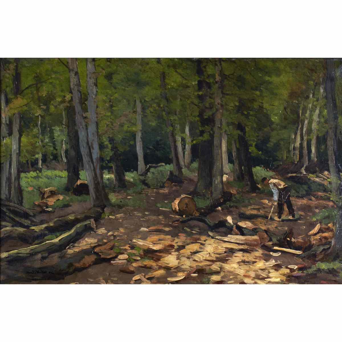 Appraisal: HORATIO WALKER R C A ROOTING TREES Medium oil on