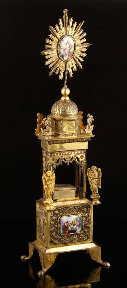 Appraisal: - th C French Avingnon Altarpiece Silver and Porcelain th