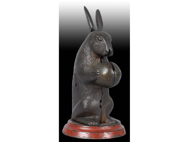 Appraisal: Cast Iron Small Rabbit Standing Mechanical Bank Description Manufactured by