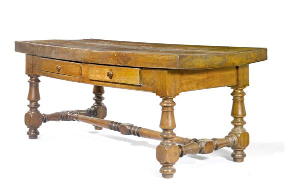 Appraisal: REFECTORY TABLE late Baroque th th cent Walnut Drawers can