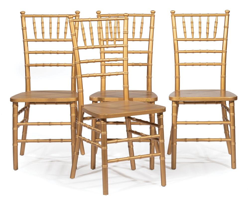 Appraisal: Sixteen Faux Bamboo Ballroom Chairs loose seat cushions h in