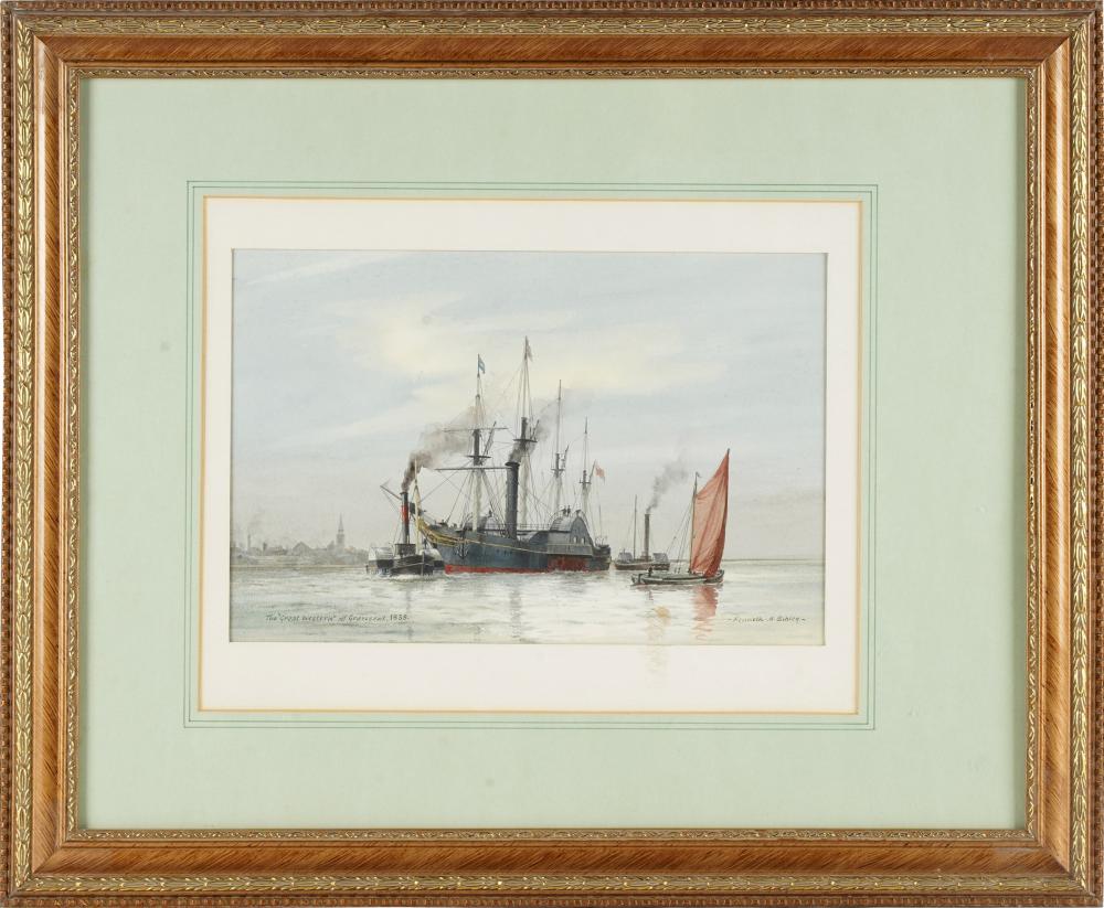 Appraisal: KENNETH M SIBLEY THE GREAT WESTERN OFF GRAVESEND watercolor on