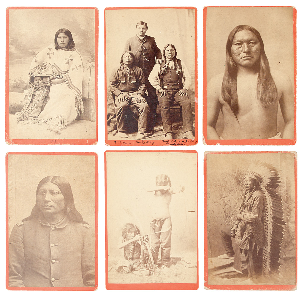 Appraisal: AMERICAN INDIANS--PHOTOGRAPHS Baker Johnston photographers Group of cabinet cards of