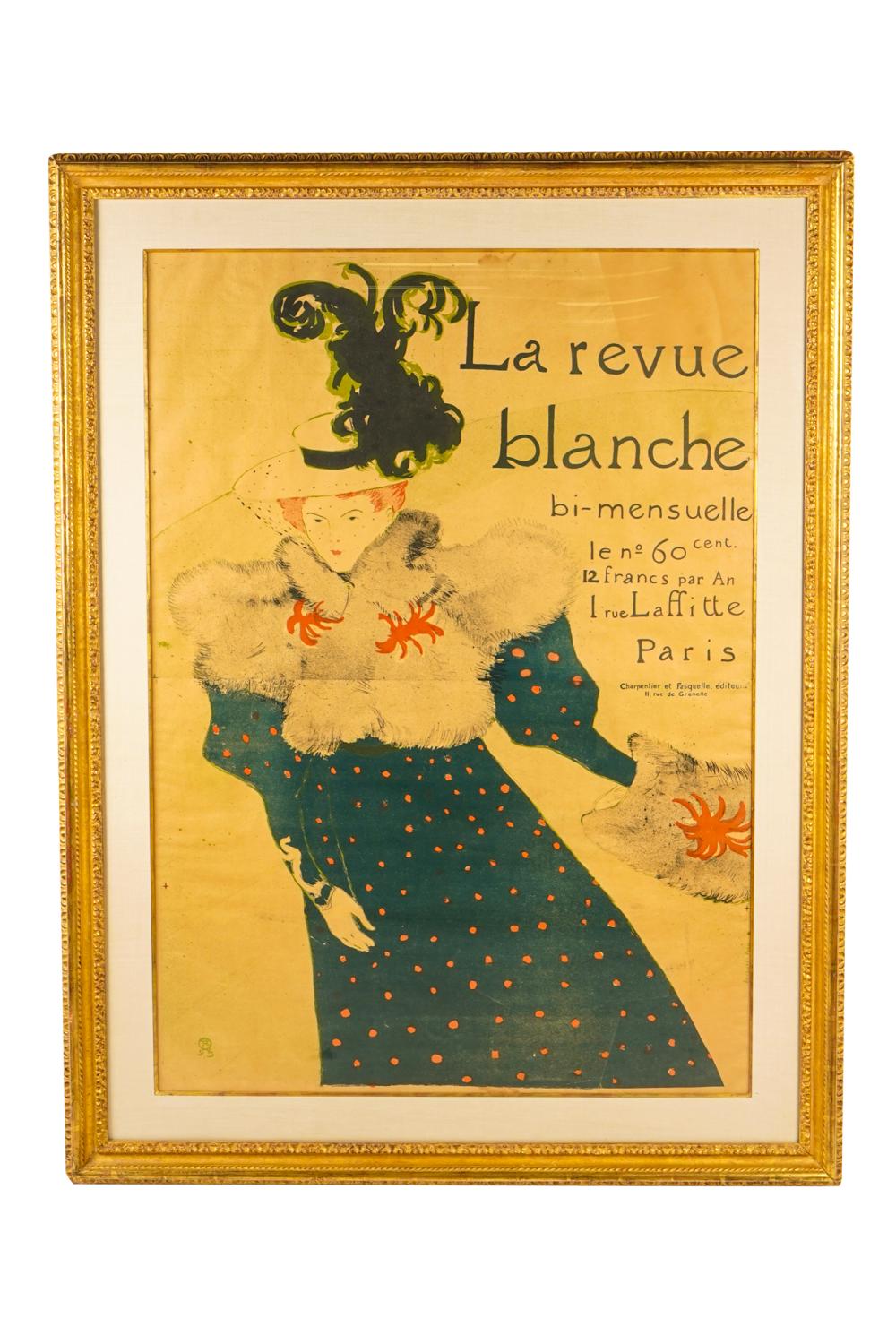 Appraisal: HENRI DE TOULOUSE-LAUTREC - LA REVUE BLANCHE color lithograph poster